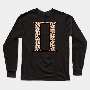 Gemini Zodiac Horoscope Symbol in Leopard Print Long Sleeve T-Shirt